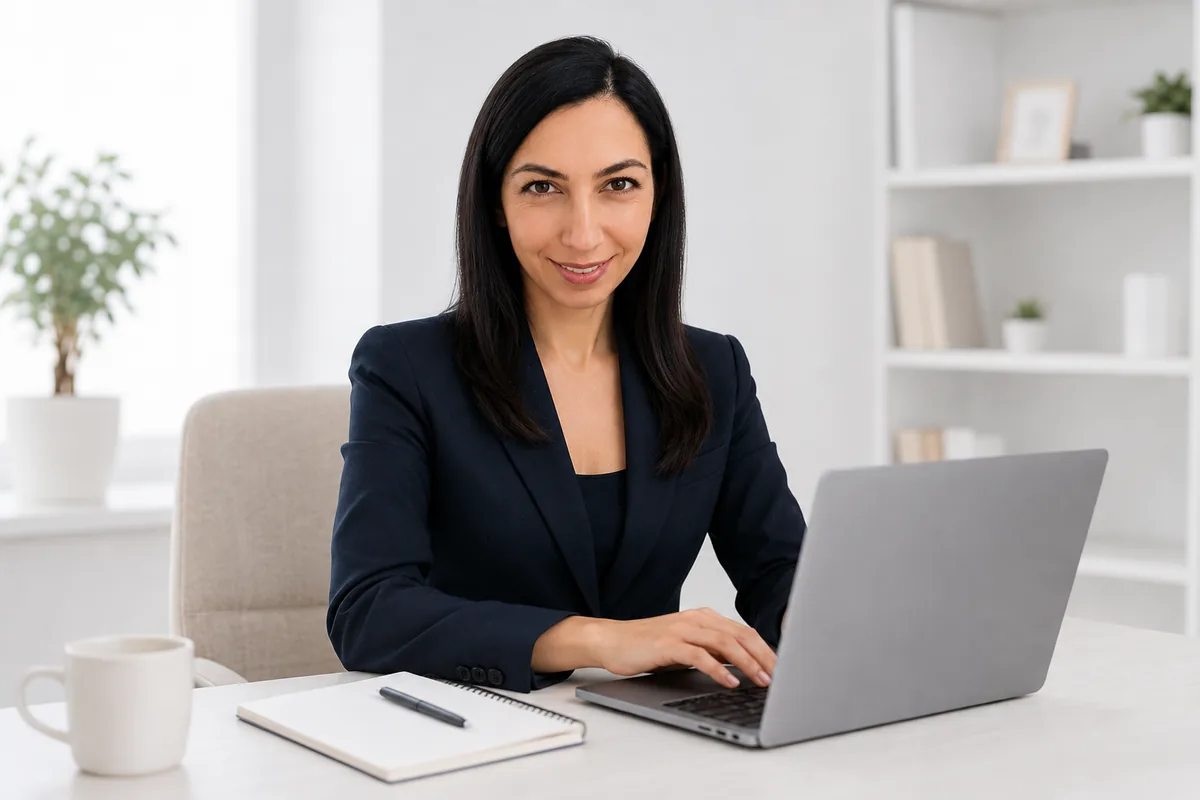 Leyla Çolağ çalışma masasında
